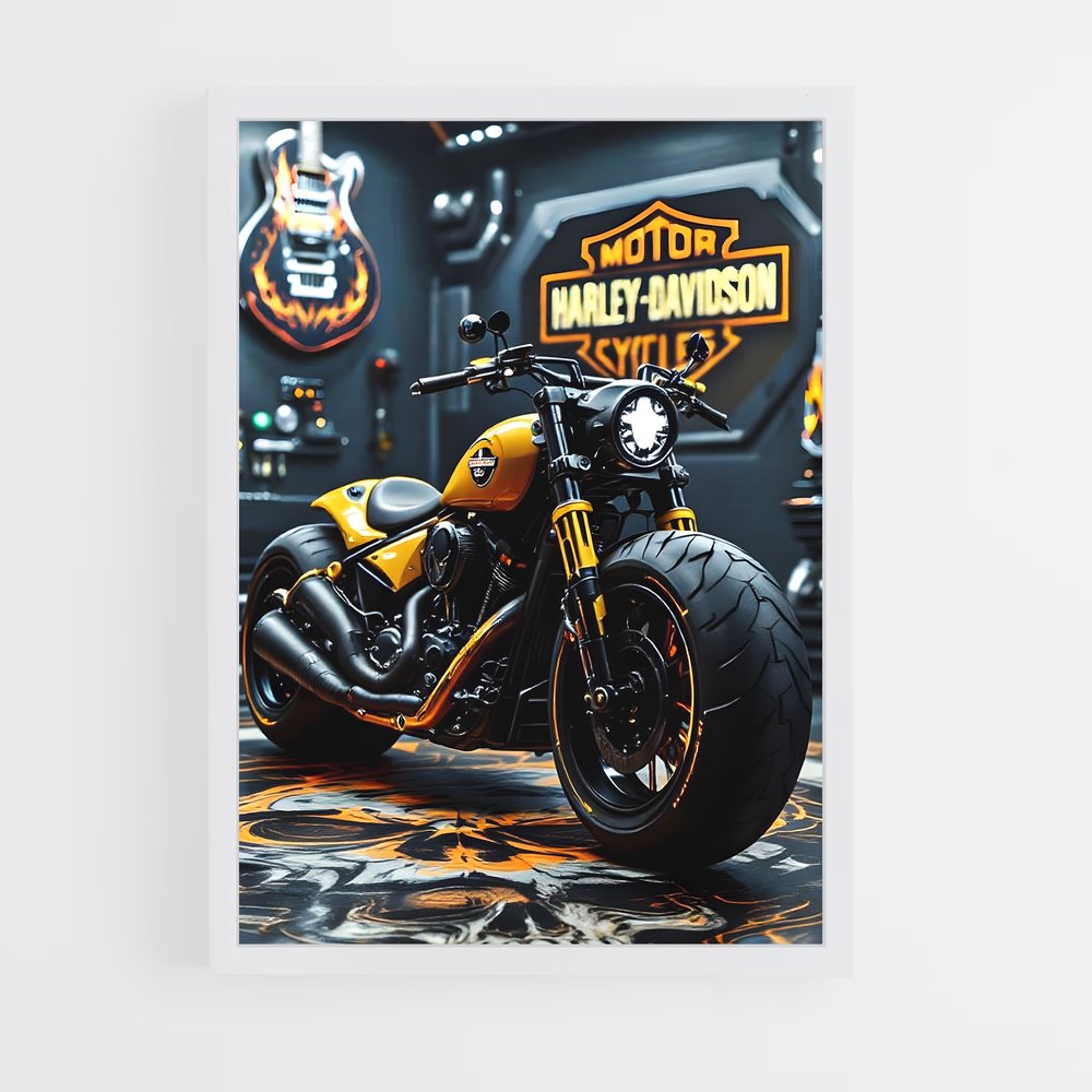 Poster Harley en Garage – affiche Harley-Davidson (vue 3)